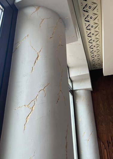 MAIZ Restaurant — LIME CONCRETE WITH GOLD LEAF EFFECT
